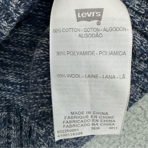 Levis Knit‎ Sweatshirt Mens Medium Blue Gray Pullover Sweater Winter Casual - Picture 12 of 15